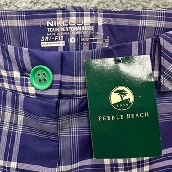 Nike‎ Golf Dri-Fit Women's Size 8 Pebble Beach Plaid Pants Outdoor Activewear - Picture 3 of 11